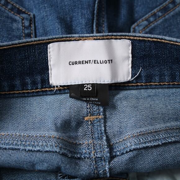 Current Elliott Stiletto Jeans Distressed Low Rise Indie Stretch Denim Size 25 - Picture 6 of 9